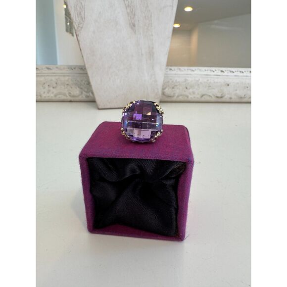 John Hardy Sterling and 18 k Amethyst Ring size 6.5   Gorgeous!! WOW ! - Picture 4 of 8